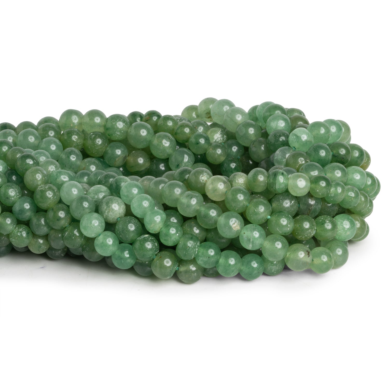 6 - 7mm Aventurine Plain Rounds 12 inch 48 beads - The Bead Traders