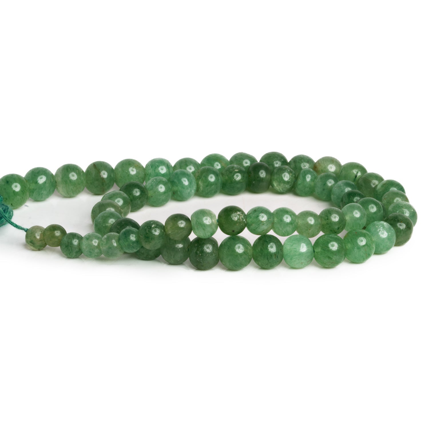 6 - 7mm Aventurine Plain Rounds 12 inch 48 beads - The Bead Traders