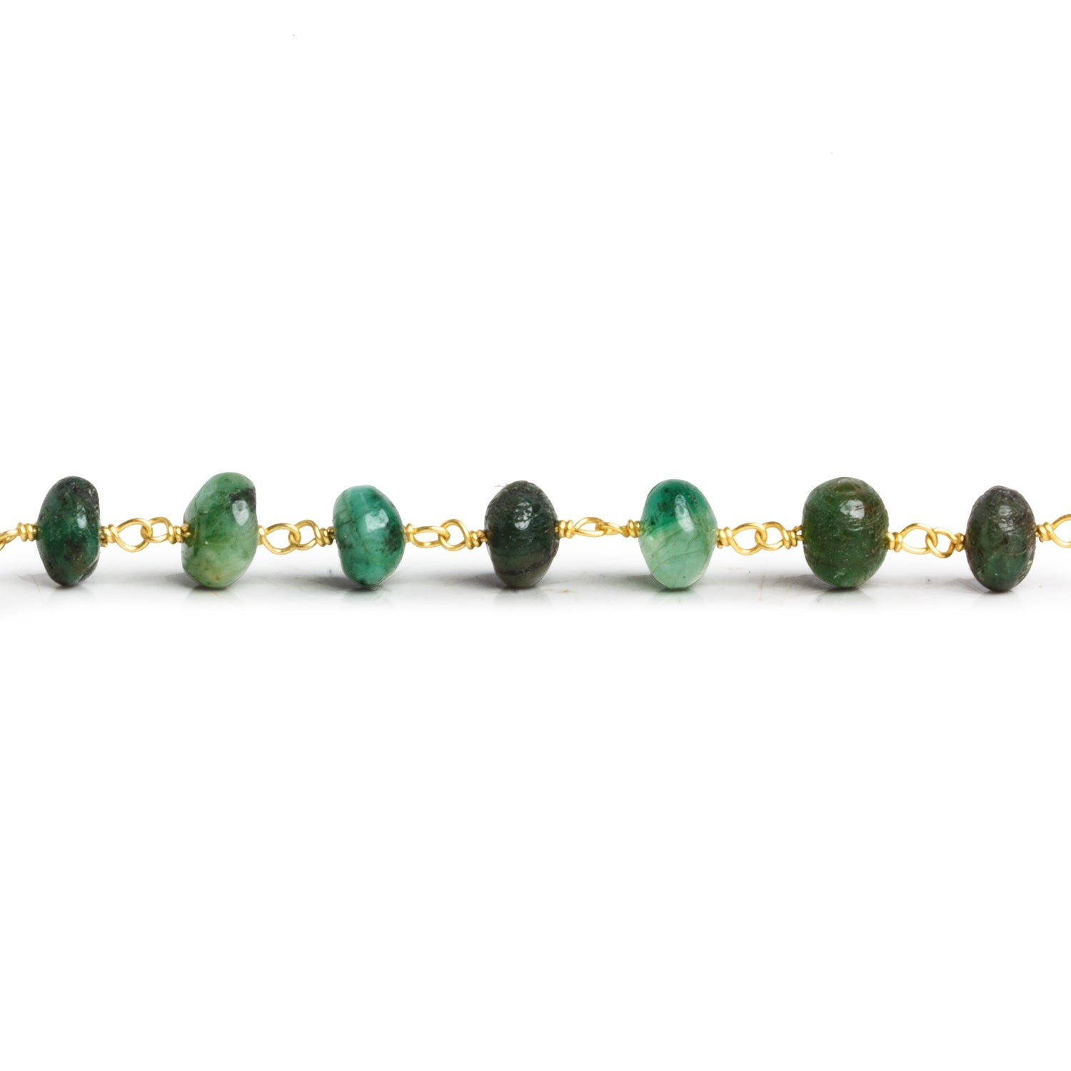 6 - 7mm Brown Oval Pearl Gold Chain 32 beads - The Bead Traders