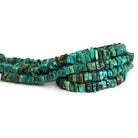 6 - 7mm Chinese Turquoise Plain Squares 14 inch 95 beads - The Bead Traders