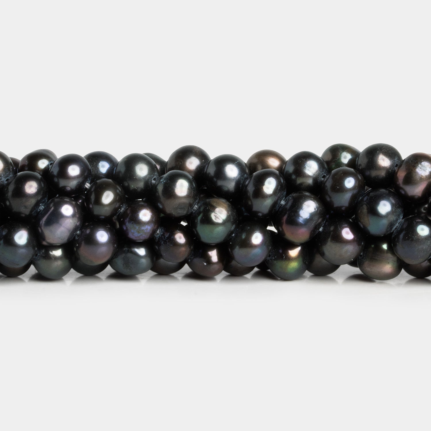 6 - 7mm Dark Slate Gray Baroque Pearls 16 inch 65 beads - The Bead Traders