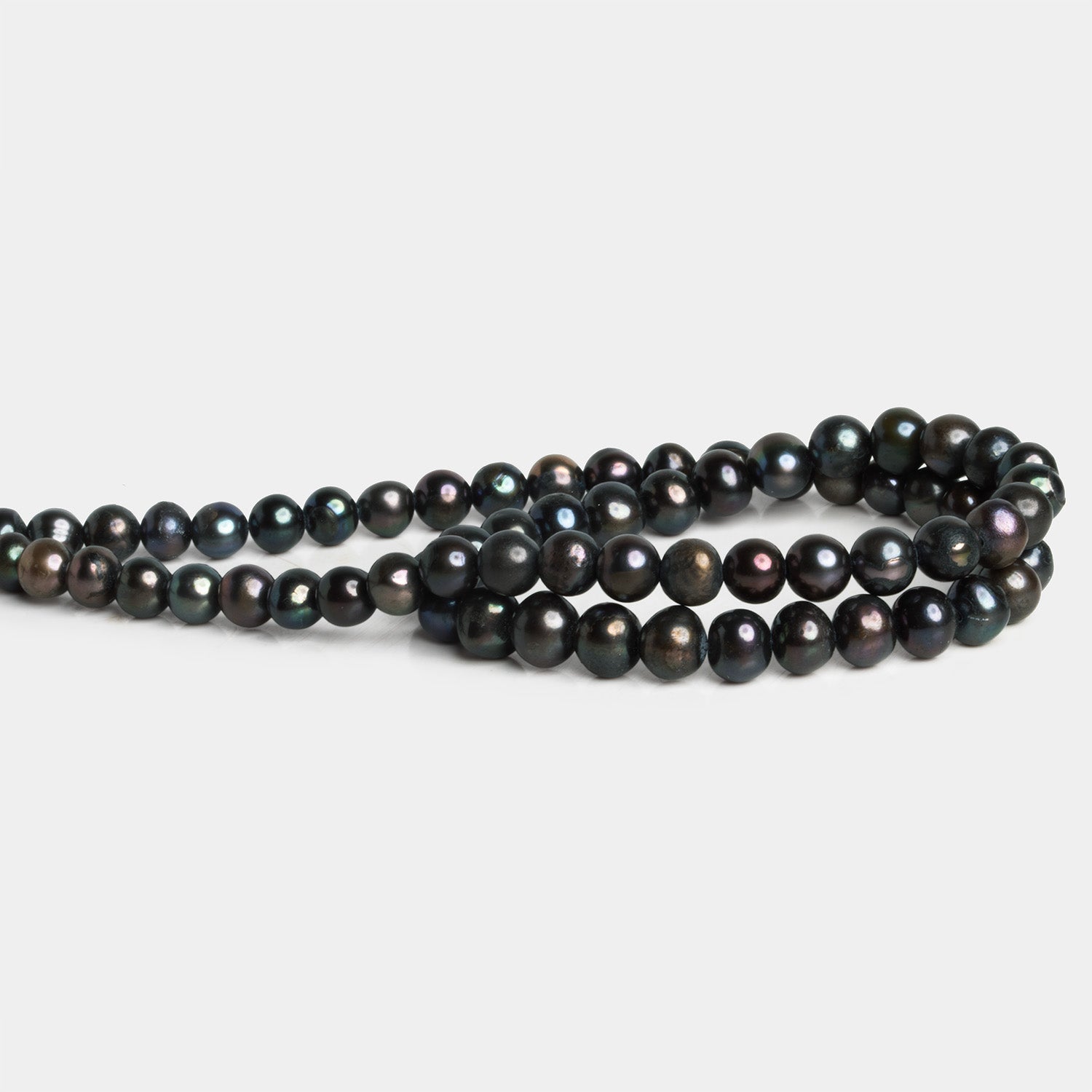 6 - 7mm Dark Slate Gray Baroque Pearls 16 inch 65 beads - The Bead Traders