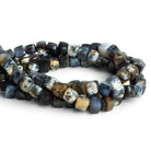 6-7mm Dendritic Opal Faceted Cubes 7.5 inch 29 beads - The Bead Traders