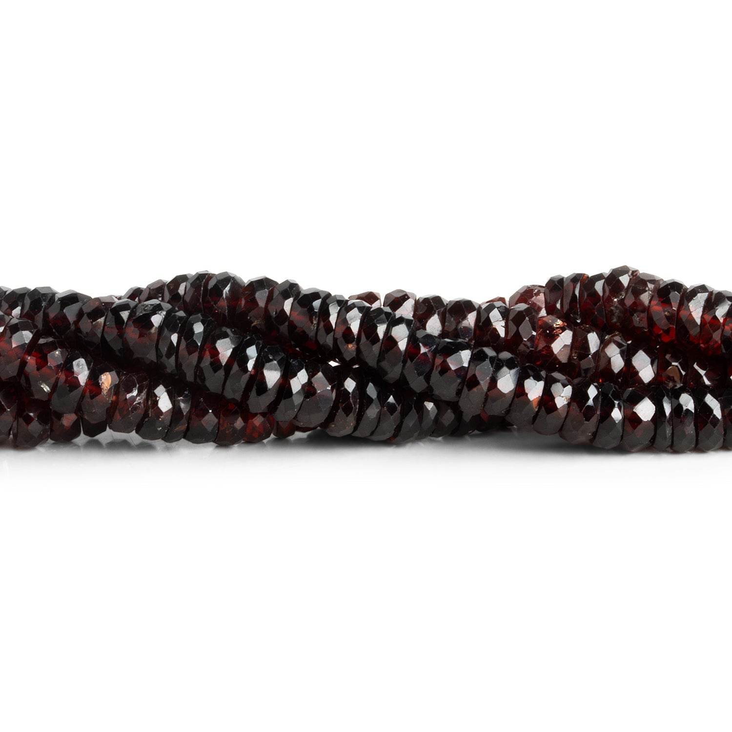 6 - 7mm Garnet Faceted Heishis 16 inch 135 beads AA Grade - The Bead Traders