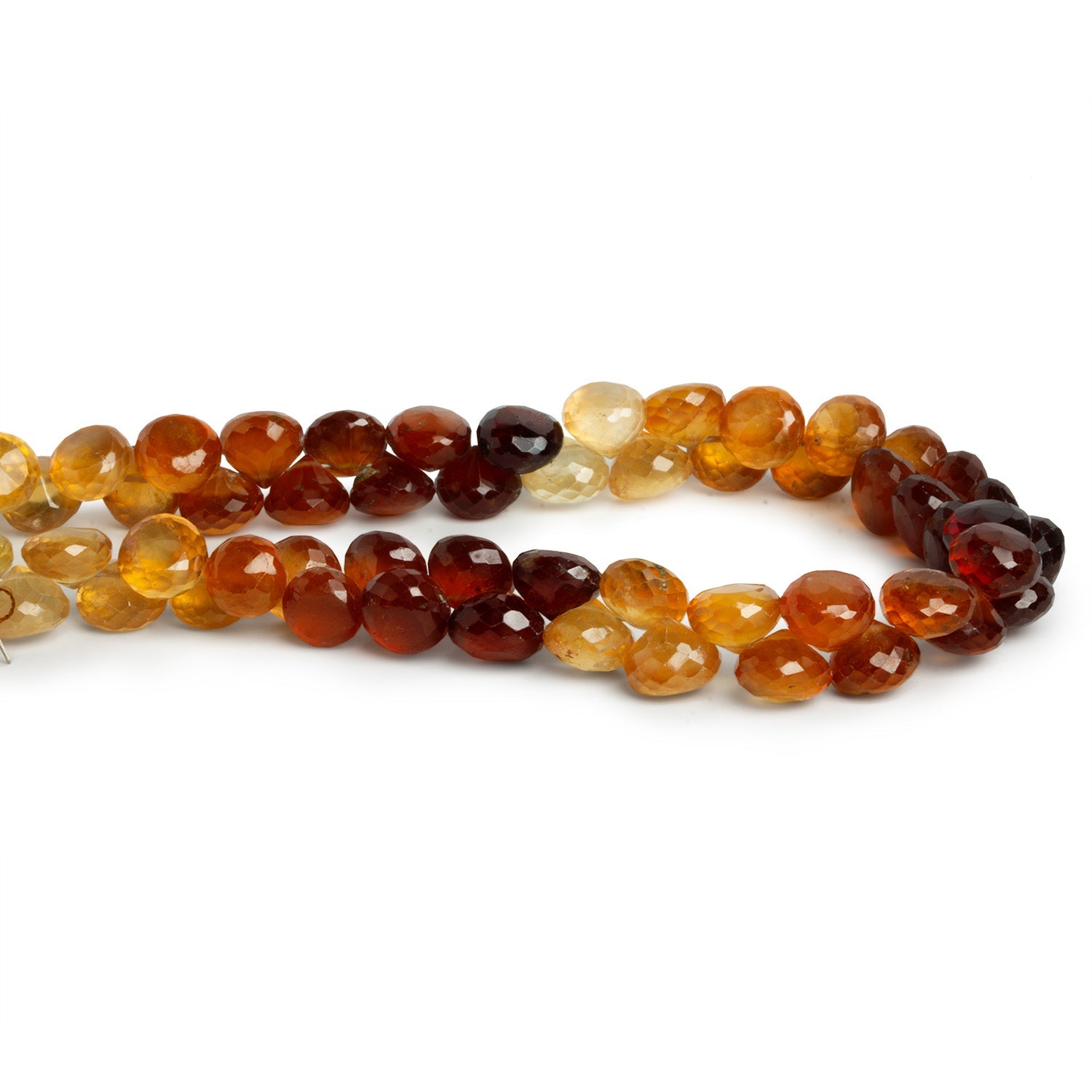 6 - 7mm Hessonite Garnet Candy Kisses 8 inch 55 beads - The Bead Traders