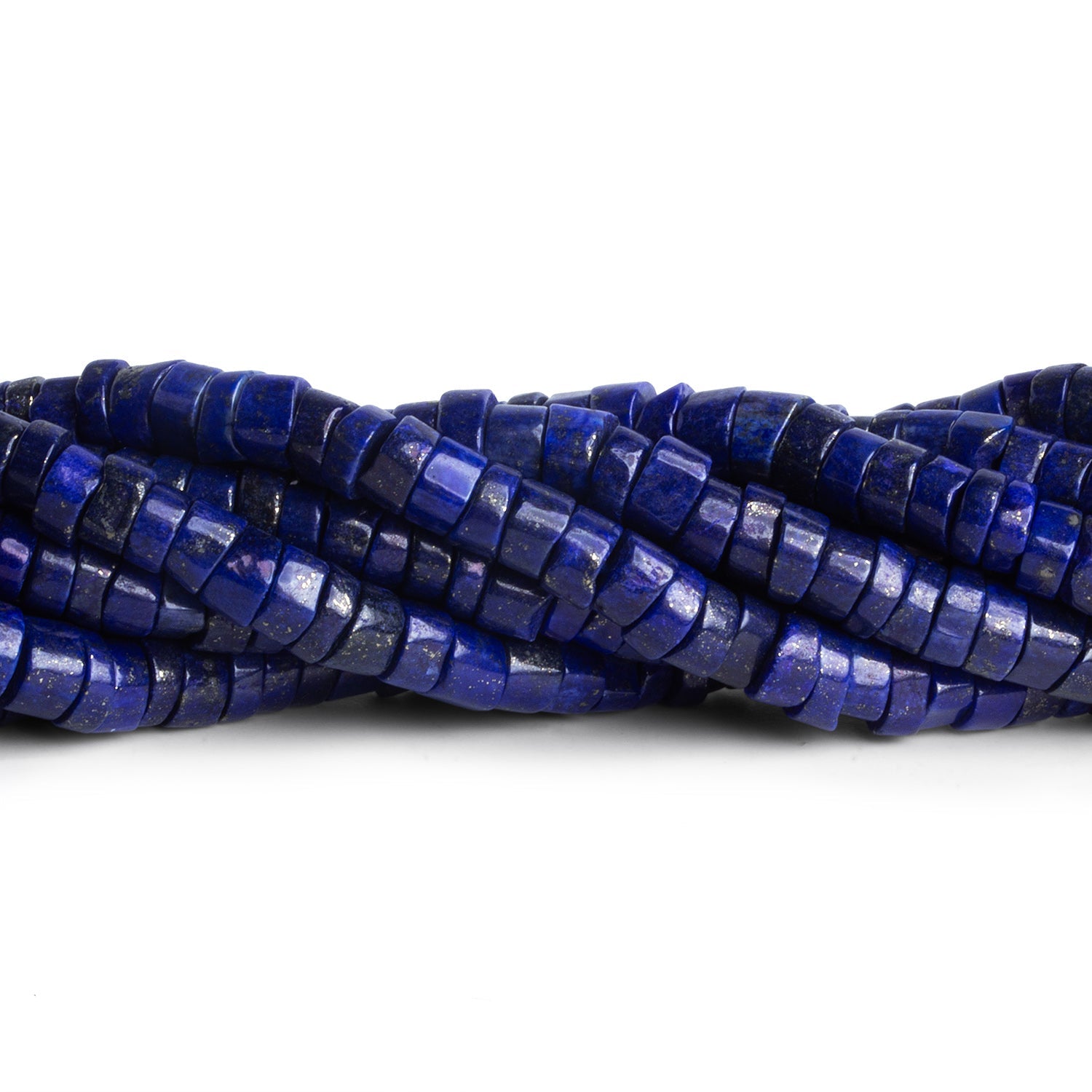 6 - 7mm Lapis Lazuli Handcut Heishi 12 inch 95 beads - The Bead Traders