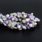 6-7mm Morado Mexican Opal Plain Hearts 6 inch 35 beads - The Bead Traders