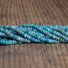 6-7mm Multi Blue Opal Plain Rondelles 16 inch 105 beads - The Bead Traders