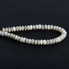 6 - 7mm Mystic Cream Moonstone Faceted Rondelles 8 inch 45 beads - The Bead Traders