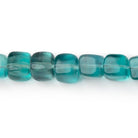 6 - 7mm Neon Teal Fluorite Plain Cubes 7.5 inch 27 beads AA Grade - The Bead Traders