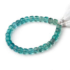 6 - 7mm Neon Teal Fluorite Plain Cubes 7.5 inch 27 beads AA Grade - The Bead Traders