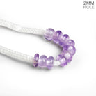 6 - 7mm Pink Amethyst 2mm Large Hole Plain Rondelles 10 Beads - The Bead Traders
