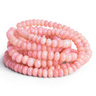 6-7mm Pink Peruvian Opal Plain Rondelles 18 inch 110 beads - The Bead Traders