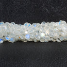 6-7mm Rainbow Moonstone Plain Hearts 8 inch 55 beads - The Bead Traders