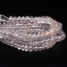 6 - 7mm Rose Quartz Faceted Rondelles 6 inch 33 beads - The Bead Traders