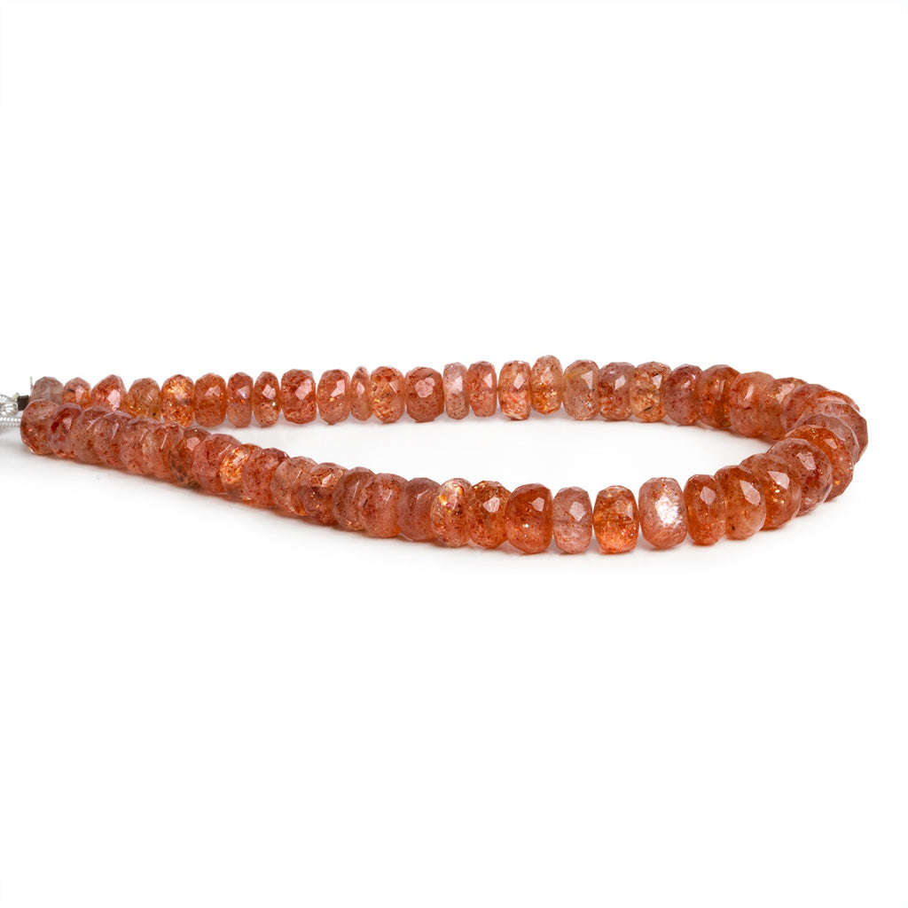 6 - 7mm Sunstone Faceted Rondelles 8 inch 45 beads - The Bead Traders