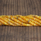 6 - 7mm Yellow Opal Plain Rondelles 16 inch 115 beads - The Bead Traders