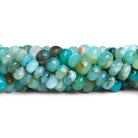 6 - 8mm Blue Peruvian Opal Plain Rondelles 12 inch 75 beads - The Bead Traders