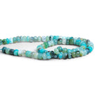 6 - 8mm Blue Peruvian Opal Plain Rondelles 12 inch 75 beads - The Bead Traders