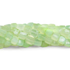 6 - 8mm Chartreuse Chalcedony Faceted Cubes 7.5 inch 23 beads - The Bead Traders