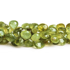 6 - 8mm Grossular Garnet Faceted Hearts 8 inch 51 beads - The Bead Traders