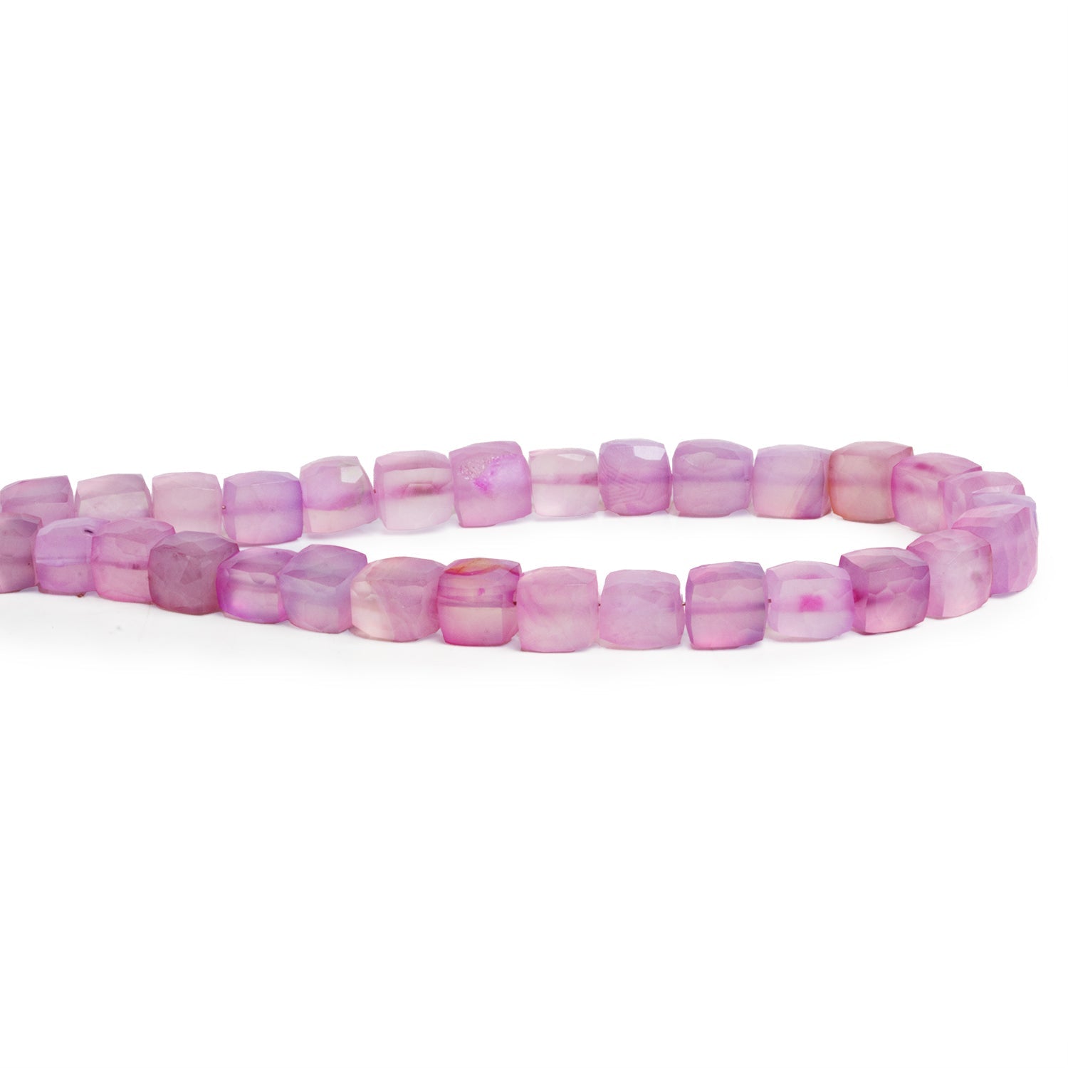 6 - 8mm Light Orchid Chalcedony 7.5 inch 26 beads - The Bead Traders