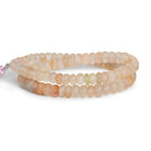 6-8mm Matte Morganite Plain Rondelles 16 inch 85 beads - The Bead Traders