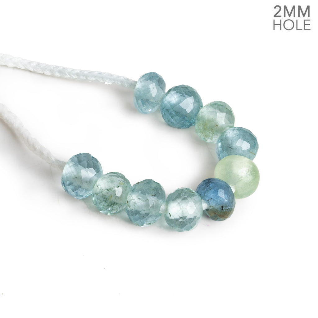 6 - 8mm Multi Beryl 2mm Large Hole Rondelles 10 Beads - The Bead Traders
