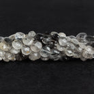 6 - 8mm Tourmalinated Quartz Faceted Coins 8 inch 27 beads - The Bead Traders