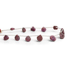 6 - 9mm Matte Ruby Plain Hearts 7.5 inch 13 beads - The Bead Traders