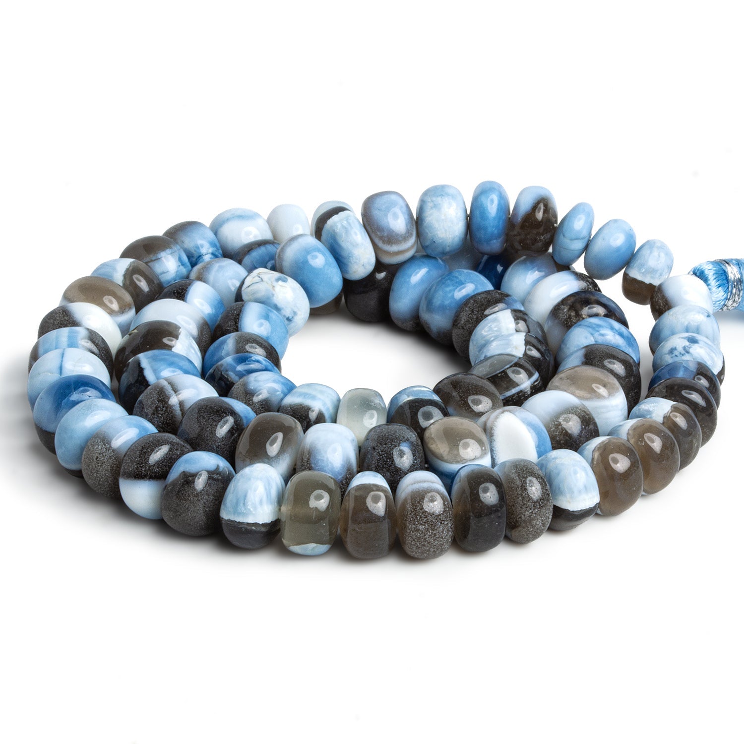 6-9mm Owyhee Opal Plain Rondelles 17 inch 80 beads - The Bead Traders
