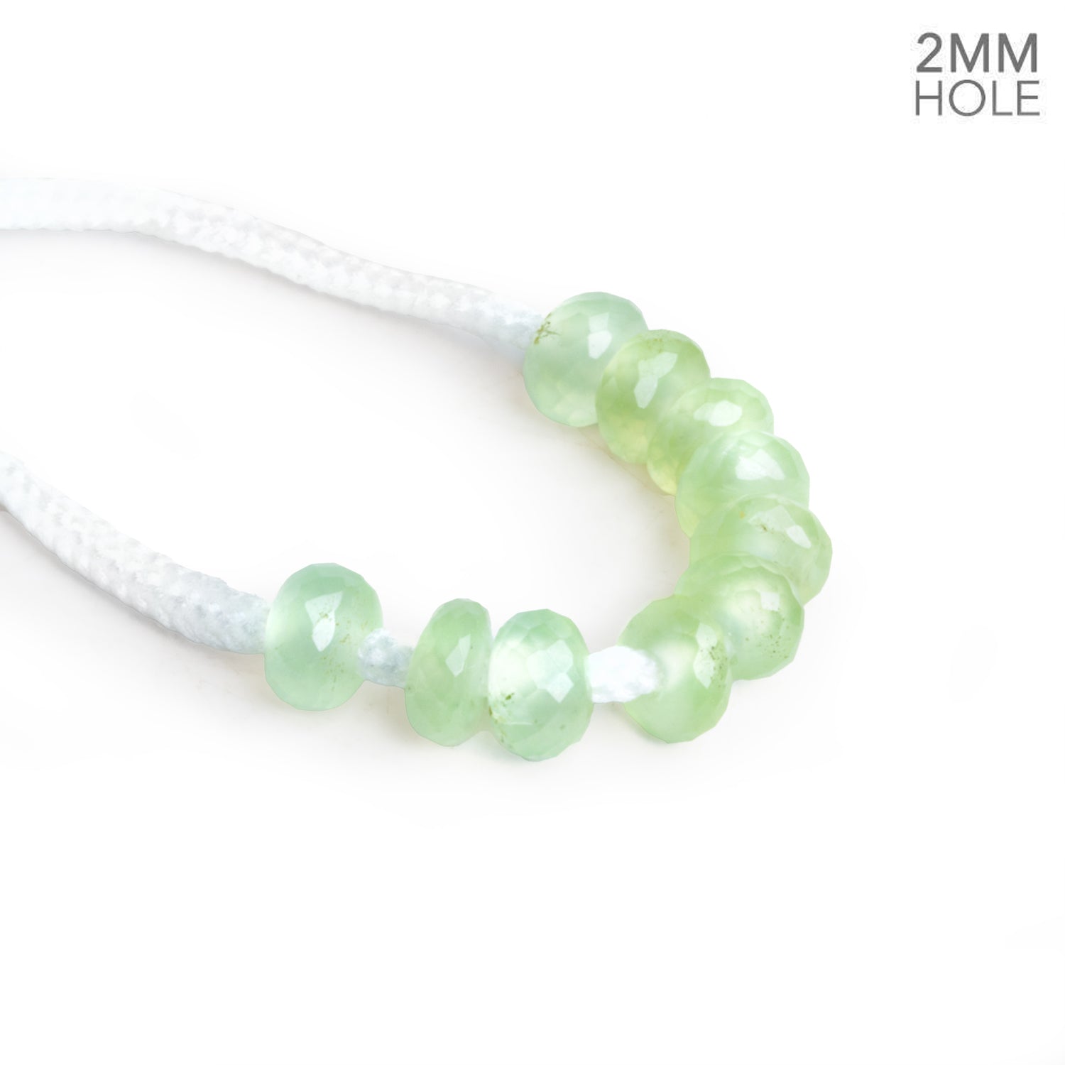 6 - 9mm Prehnite 2mm Large Hole Rondelles 10 Beads - The Bead Traders