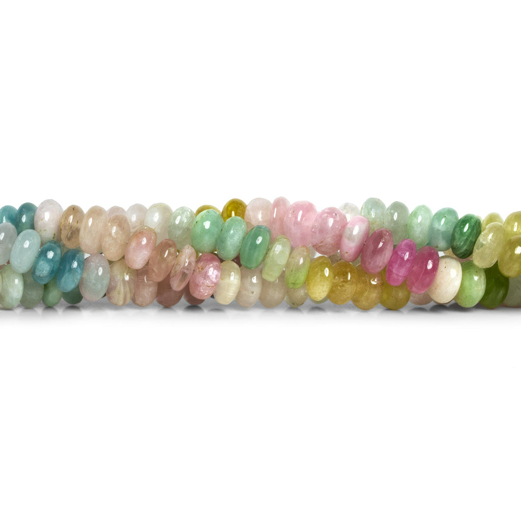 6.5-7mm Afghani Tourmaline Plain Rondelles 16 inch 105 beads - The Bead Traders