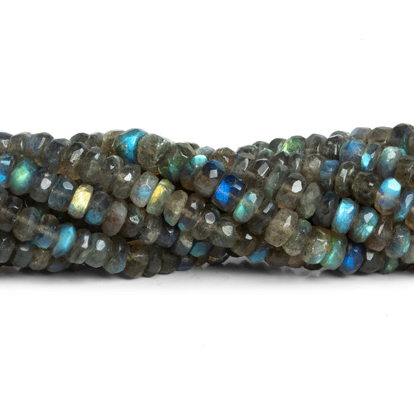 6.5-7mm Labradorite Faceted Rondelles 12 inch 87 beads