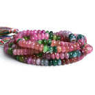 6.5-7mm Multicolor Tourmaline Plain Rondelles 15 inch 94 beads - The Bead Traders