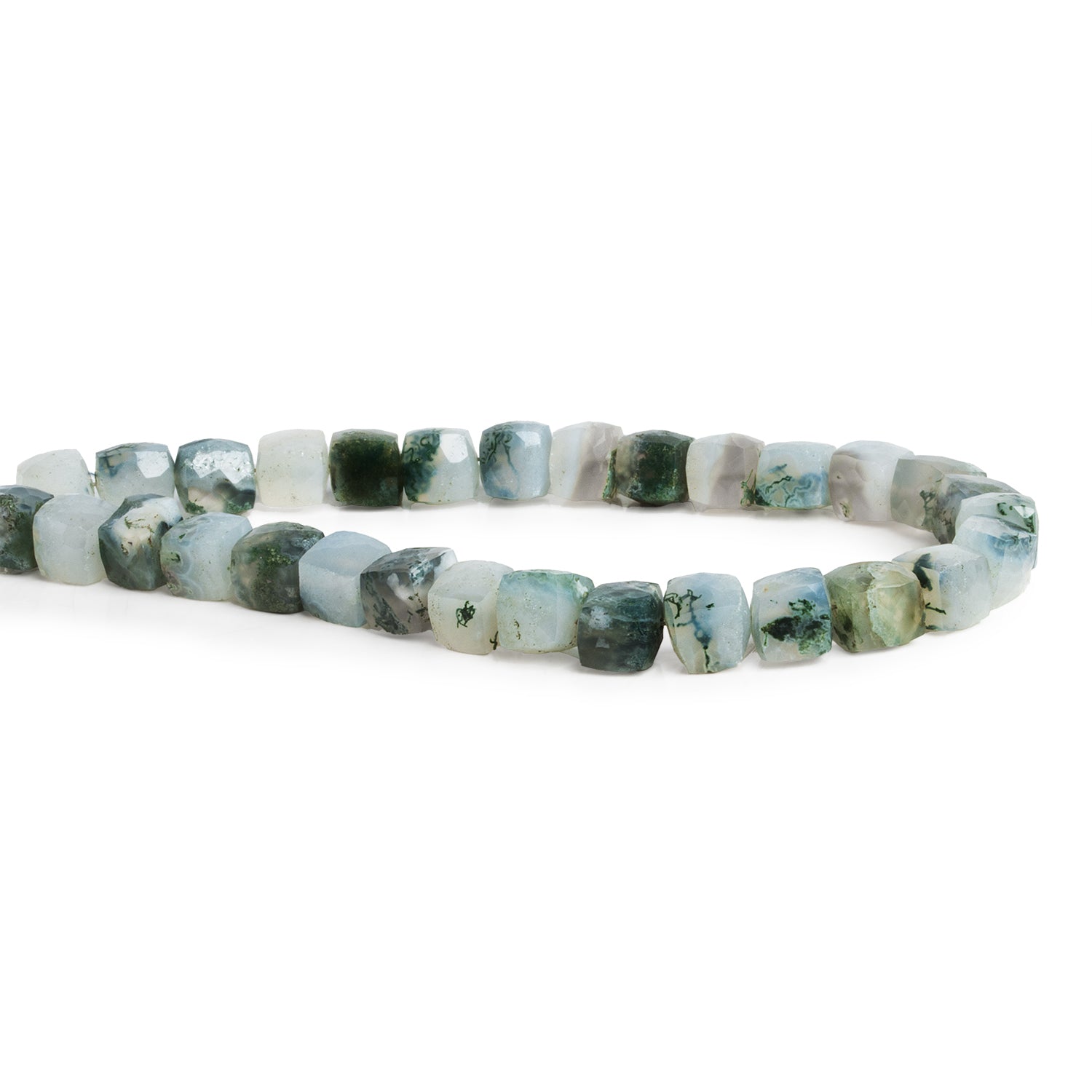 6.5 - 7mm Solar Quartz Faceted Cubes 8 inch 28 beads - The Bead Traders