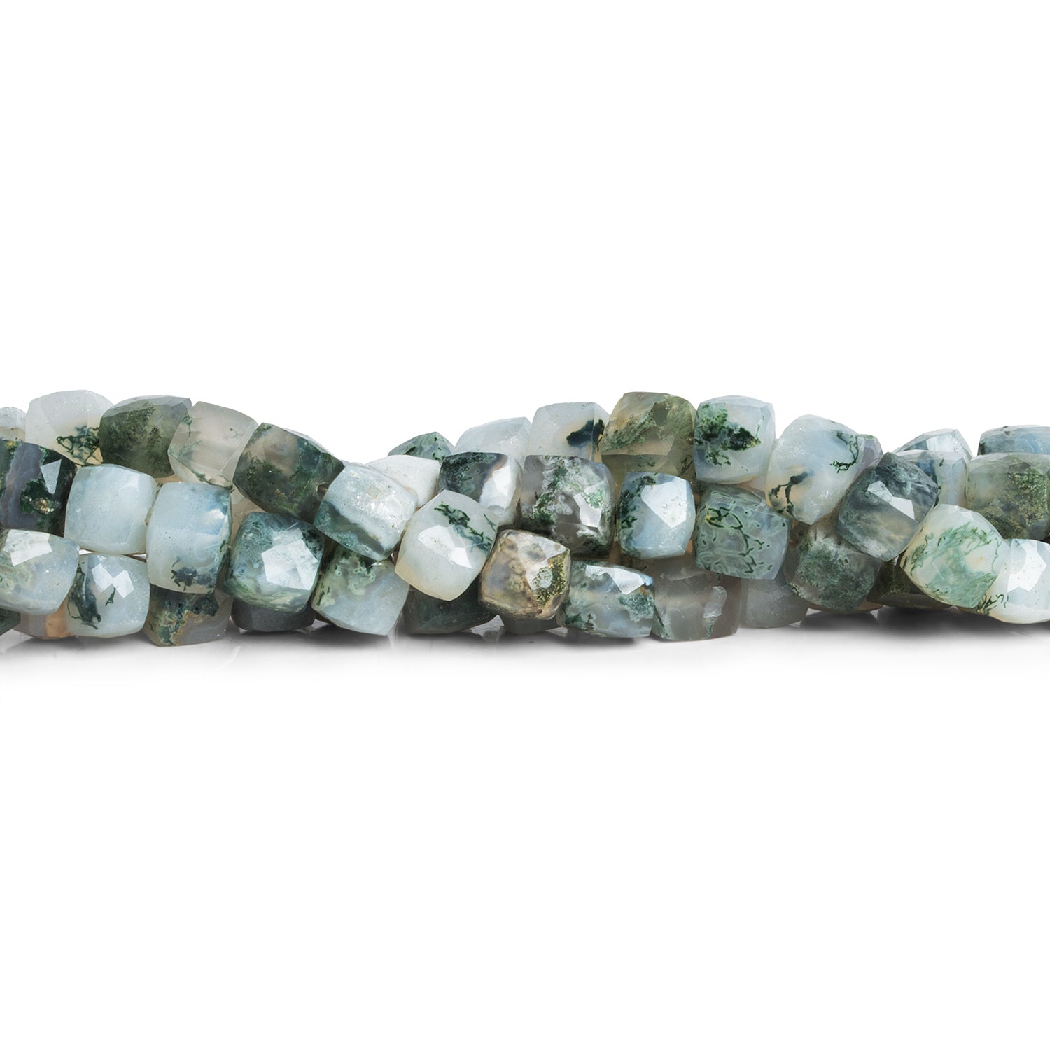 6.5 - 7mm Solar Quartz Faceted Cubes 8 inch 28 beads - The Bead Traders