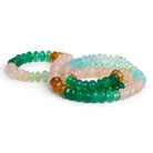 6.5 - 8mm Multi Gemstone German Faceted Rondelles 20 inch 115 beads - The Bead Traders