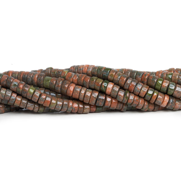 6.5-8mm Unakite Plain Heishis 14 inch 90 beads