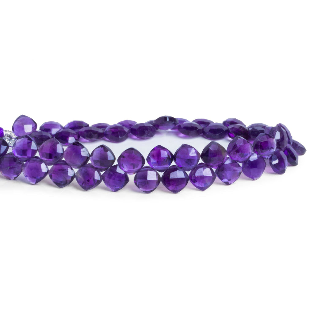 6.5mm Amethyst Top - Drilled Pillows 7.5 inch 48 beads - The Bead Traders