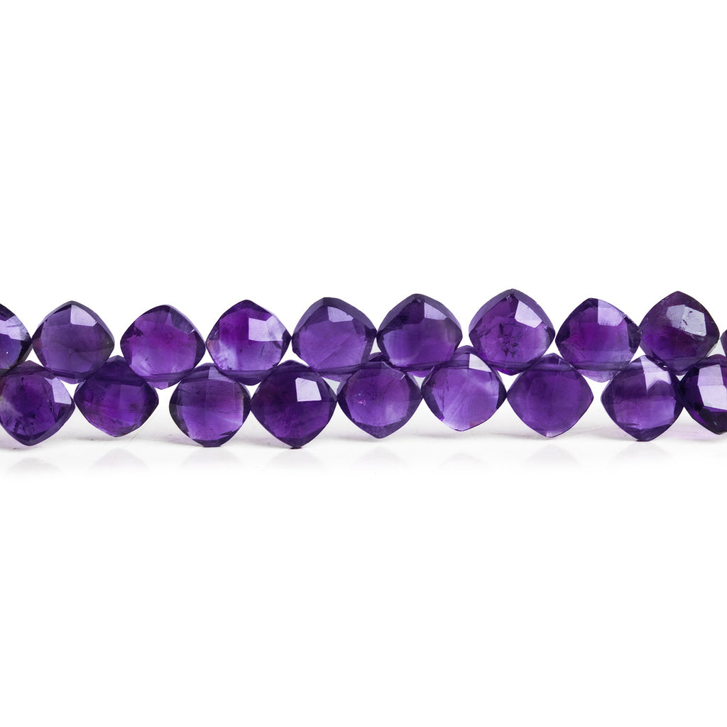 6.5mm Amethyst Top - Drilled Pillows 7.5 inch 48 beads - The Bead Traders
