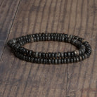 6.5mm Charcoal Gray Opal Plain Rondelles 16 inch 120 beads - The Bead Traders