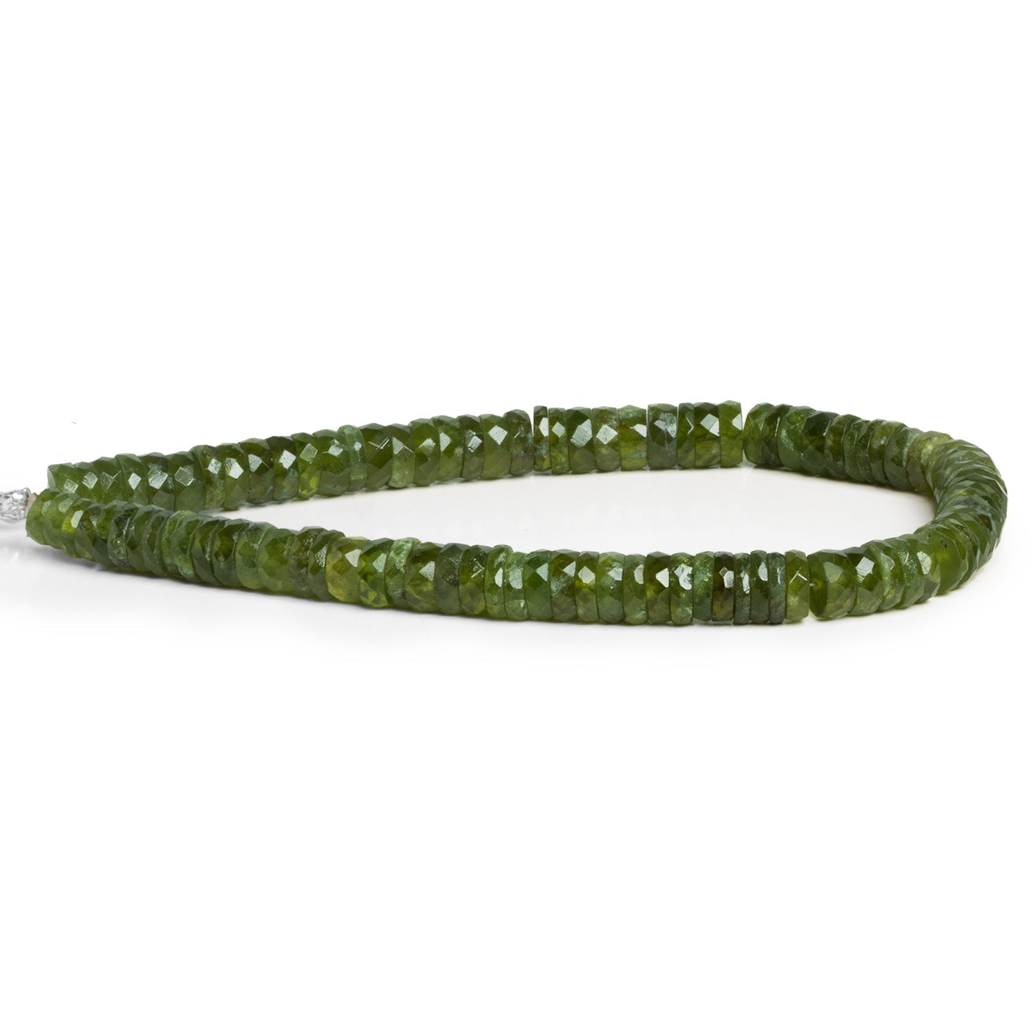 6.5mm Idocrase Faceted Heishis 8 inch 85 beads - The Bead Traders
