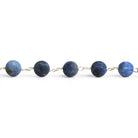 6.5mm Matte Sodalite Plain Round Silver Chain 27 beads - The Bead Traders
