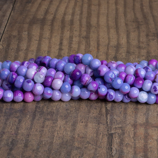 6.5mm Multi Purple Opal Plain Rondelles 16 inch 70 beads