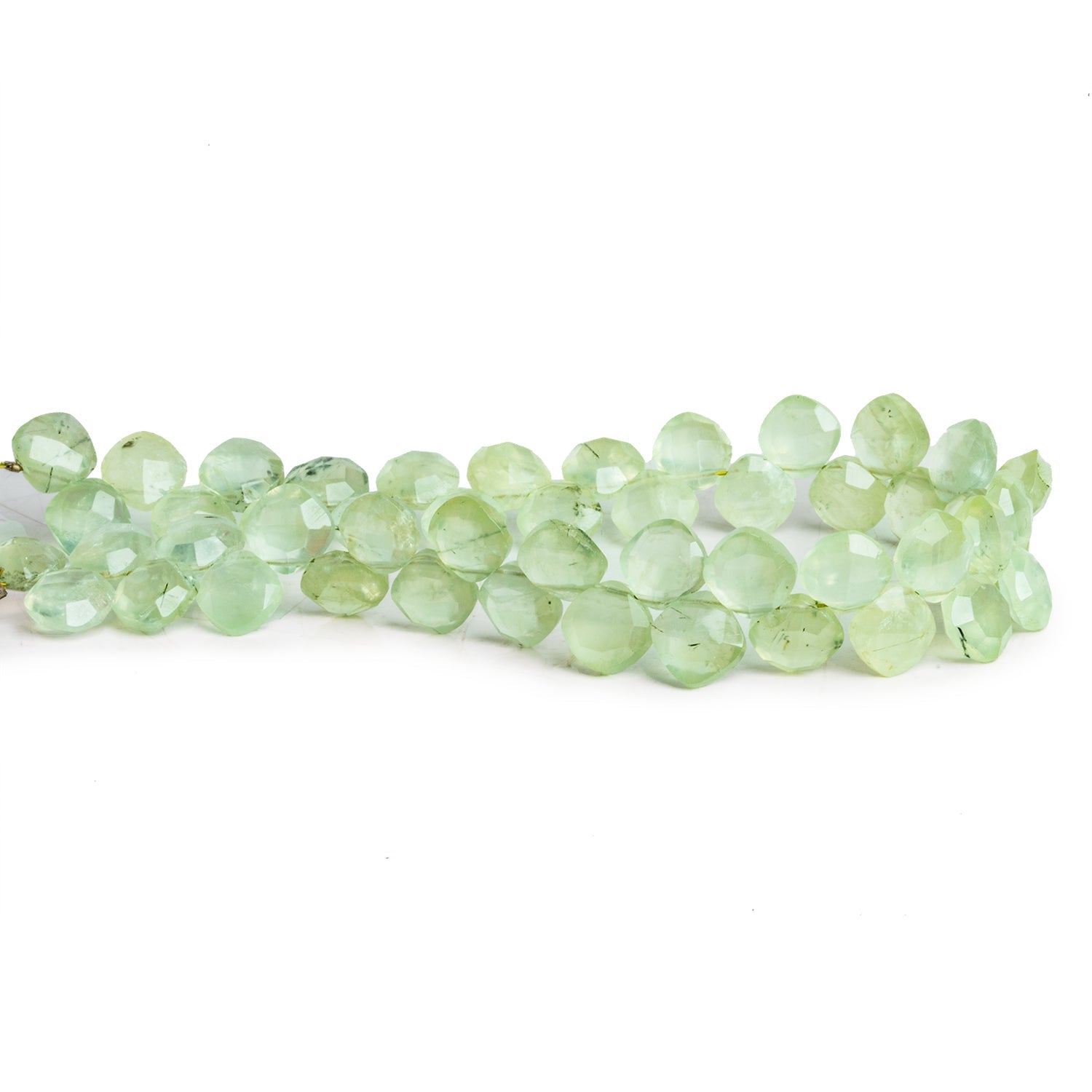 6.5mm Prehnite Top - Drilled Pillows 7.5 inch 43 beads - The Bead Traders