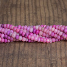 6.5mm Princess Pink Opal Plain Rondelles 16 inch 90 beads - The Bead Traders
