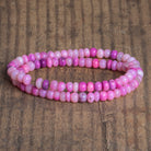 6.5mm Princess Pink Opal Plain Rondelles 16 inch 90 beads - The Bead Traders