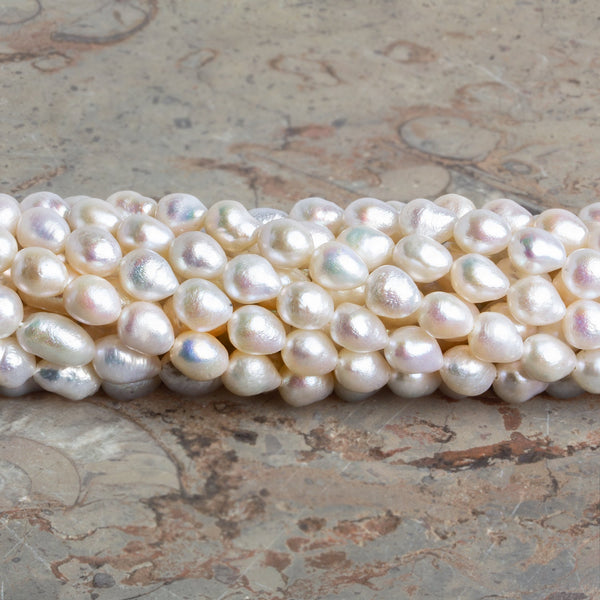 6.5x5mm Cream Petite Baroque Pearls 15 inch 56 beads