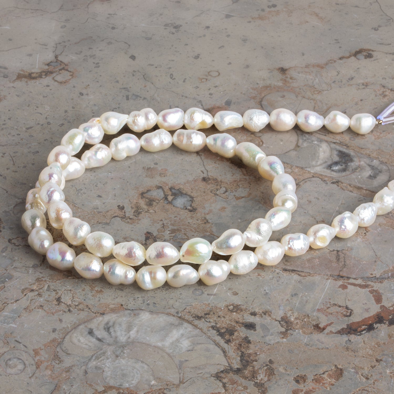 6.5x5mm Cream Petite Baroque Pearls 15 inch 56 beads - The Bead Traders